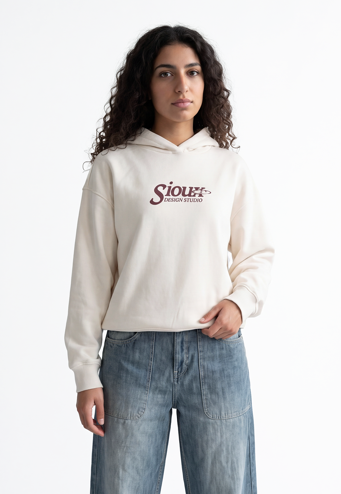 Polerón Mujer Hoodie Stars Back Crudo 1