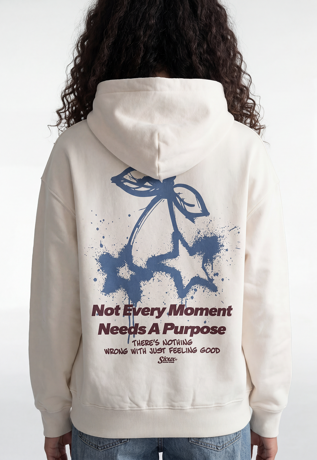 Polerón Mujer Hoodie Stars Back Crudo 4