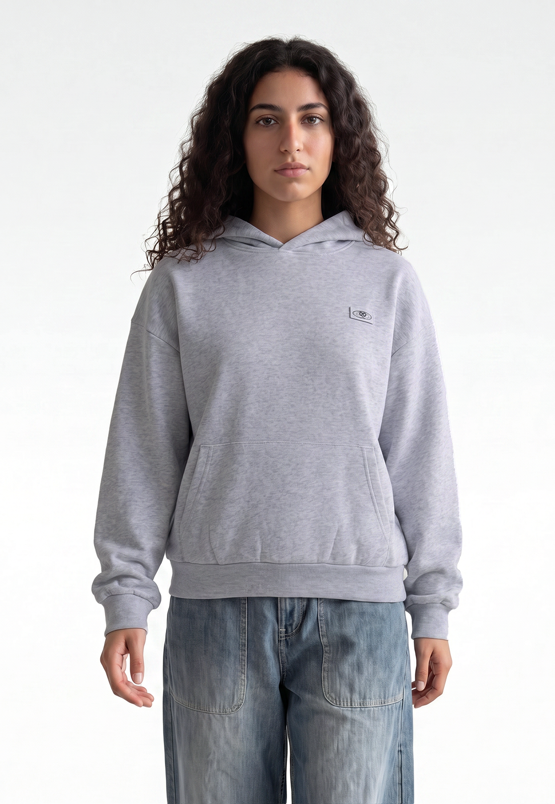 Polerón Mujer Hoodie Stars Back Gris 1