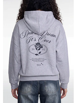 Polerón Mujer Hoodie Stars Back Gris