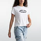 Polera Mujer Texto Bordado Y Flock Blanco - Miniatura 1