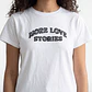 Polera Mujer Texto Bordado Y Flock Blanco - Miniatura 2