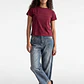 Polera Mujer Texto Bordado Y Flock Burdeo - Miniatura 4