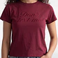 Polera Mujer Texto Bordado Y Flock Burdeo - Miniatura 2