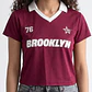 Polera Mujer Con Cuello Burdeo - Miniatura 2
