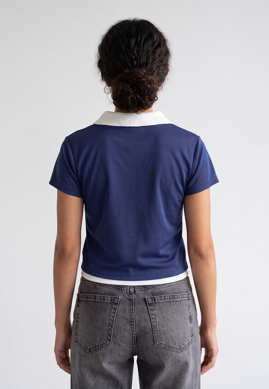 Polera Mujer Con Cuello Azul 3