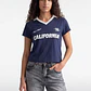 Polera Mujer Con Cuello Azul - Miniatura 1