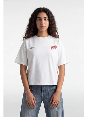 Polera Mujer Boxy Fit Print Crudo
