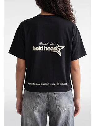 Polera Mujer Boxy Fit Print Negro