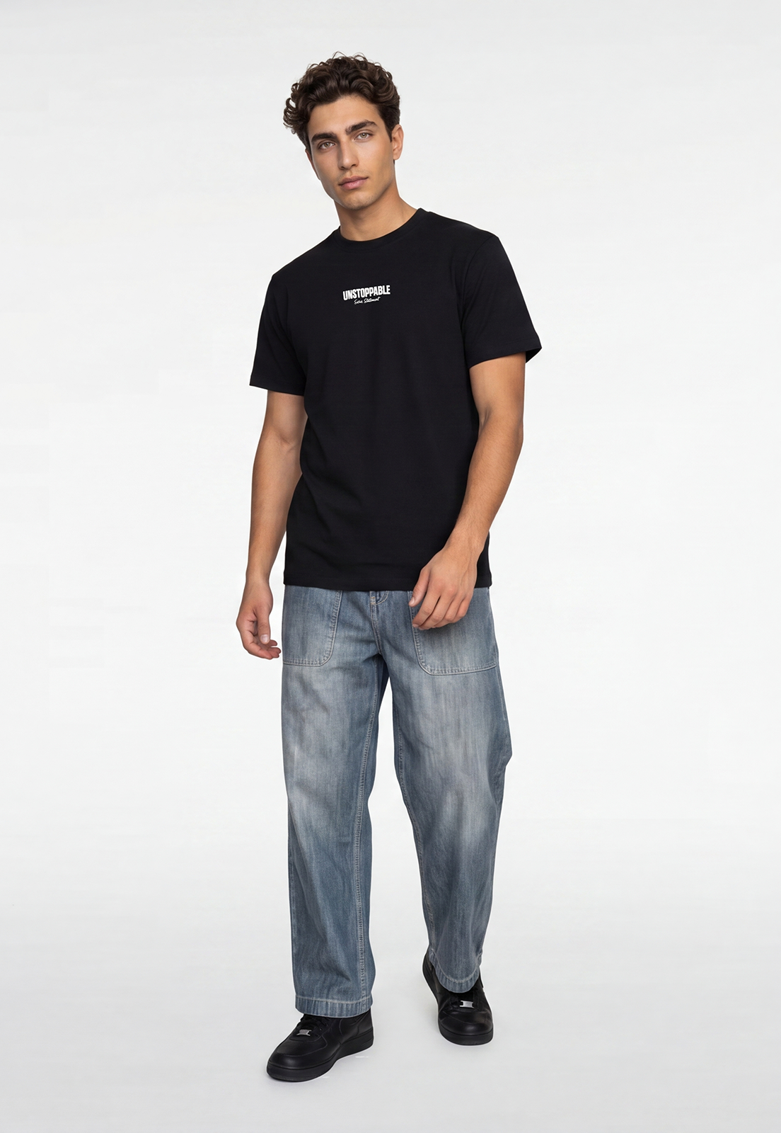 Polera Hombre Espalda Moda Negro 2