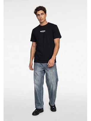 Polera Hombre Espalda Moda Negro