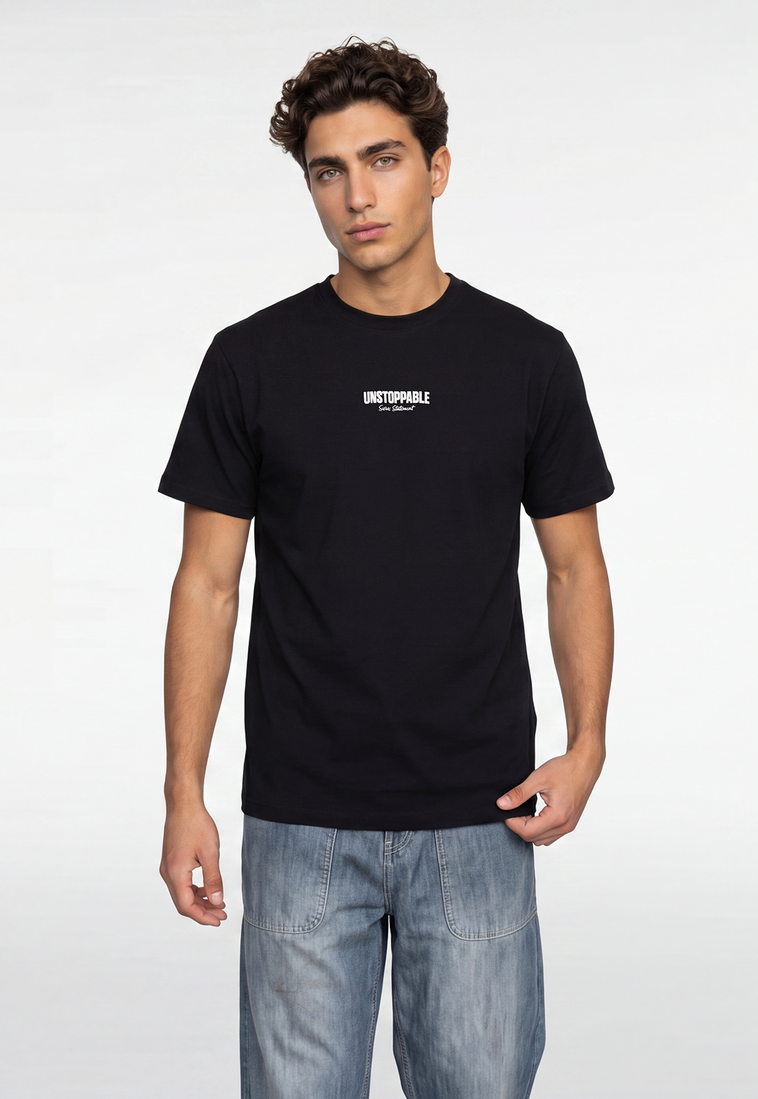 Polera Hombre Espalda Moda Negro 1