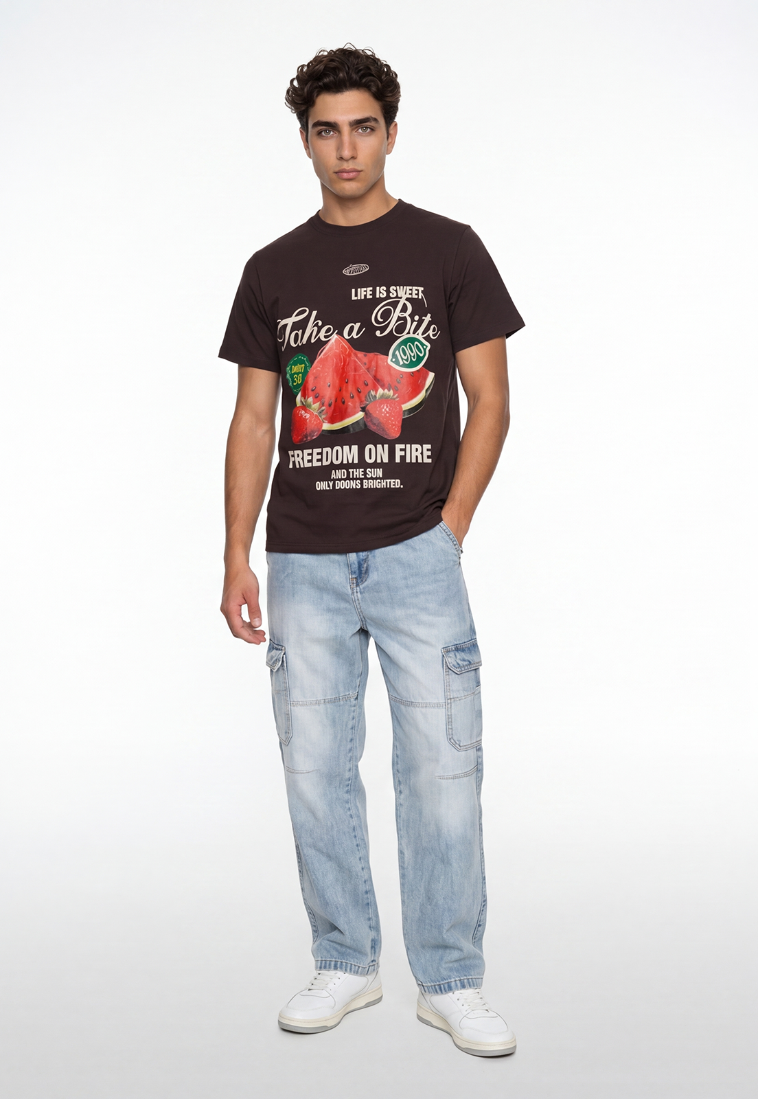 Polera Hombre Sandías Café 2