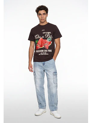 Polera Hombre Sandías Café