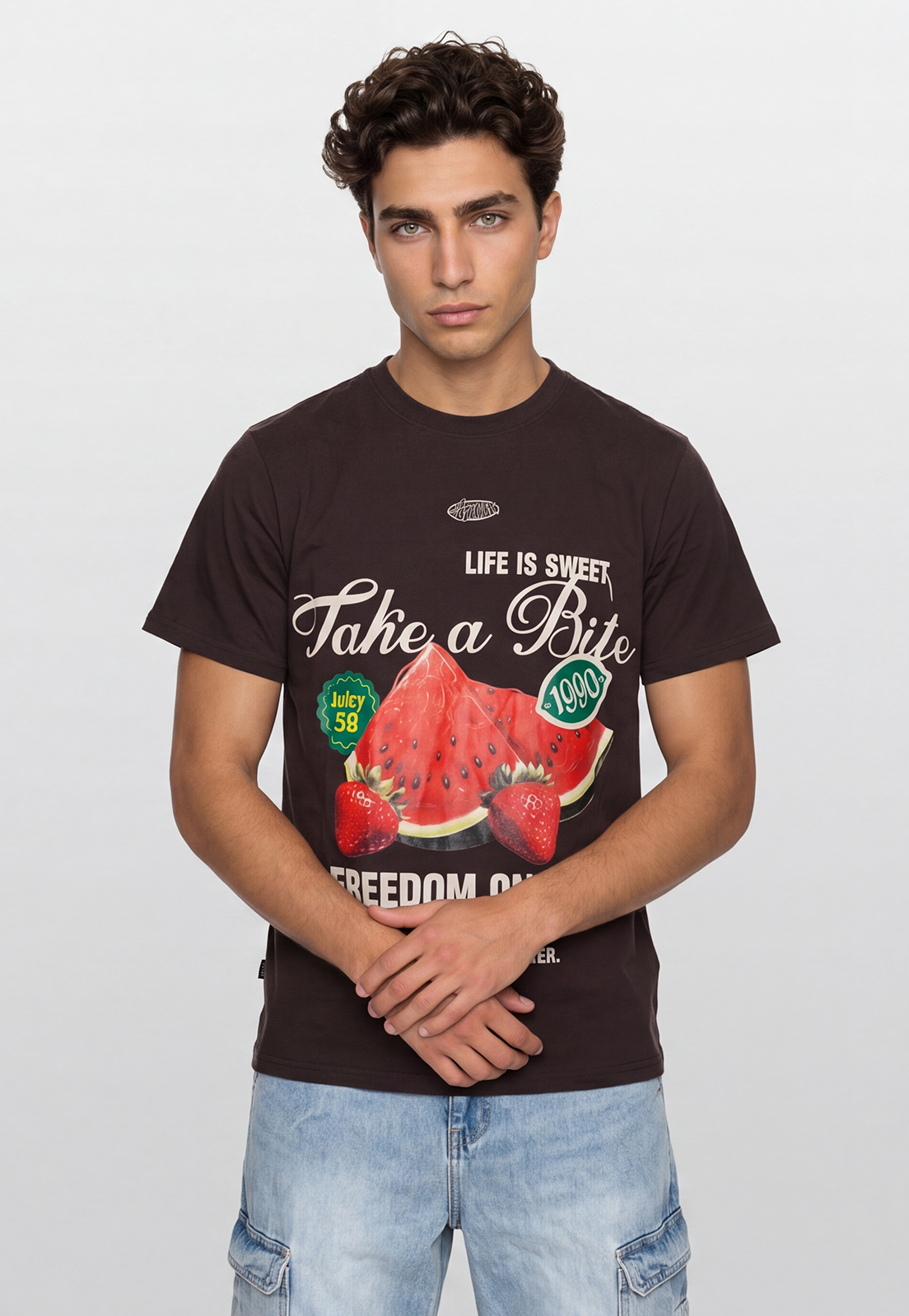Polera Hombre Sandías Café 1