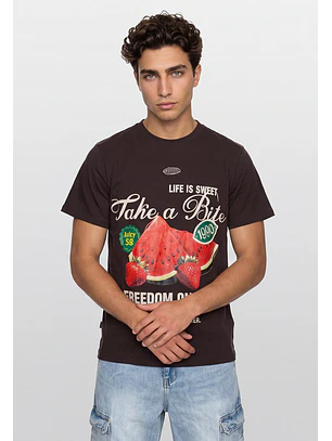 Polera Hombre Sandías Café