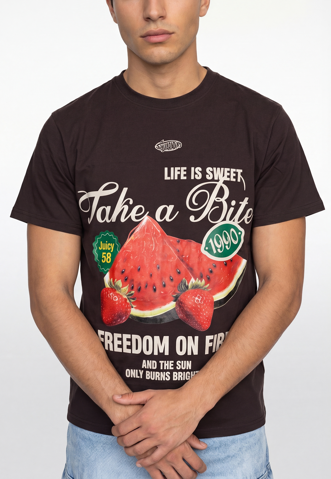 Polera Hombre Sandías Café 3
