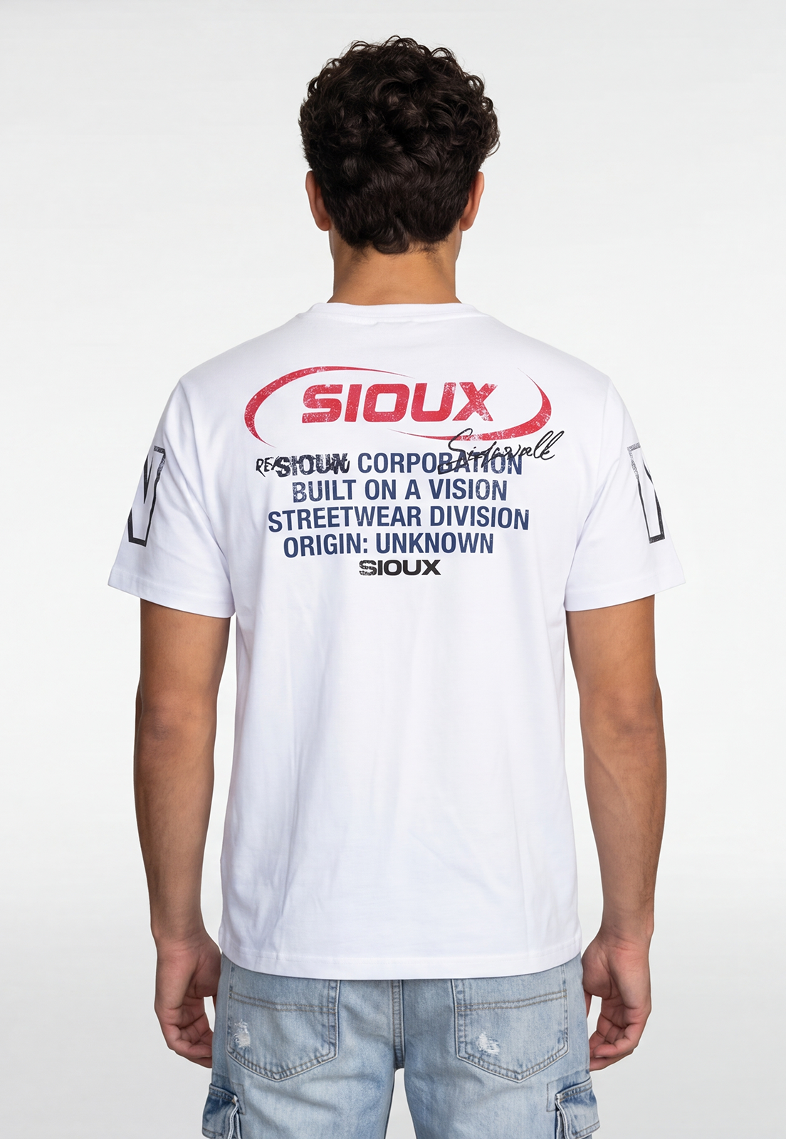 Polera Hombre Print Mangas Blanco 4
