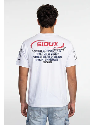 Polera Hombre Print Mangas Blanco