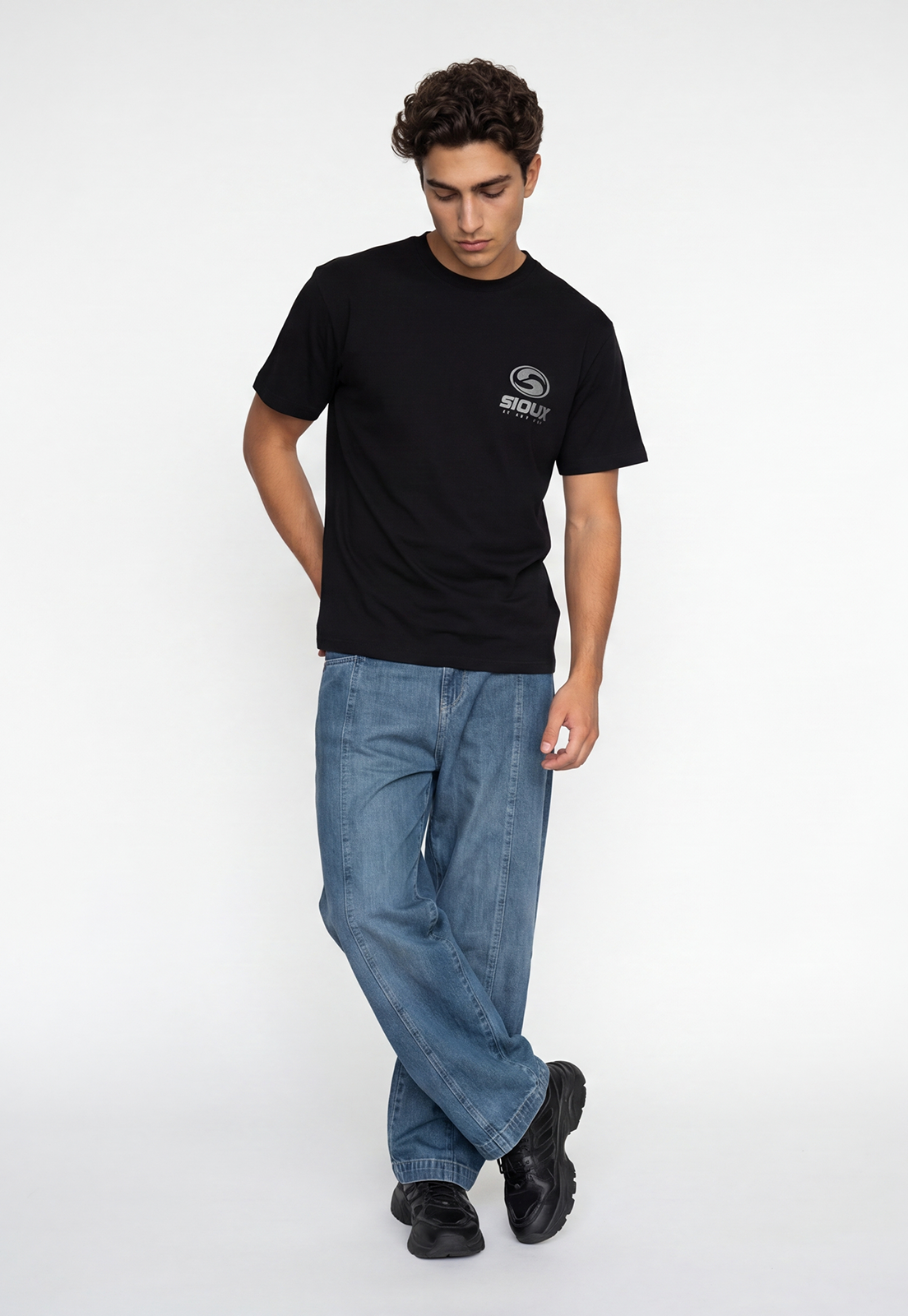 Polera Hombre Metalizado Negro 2