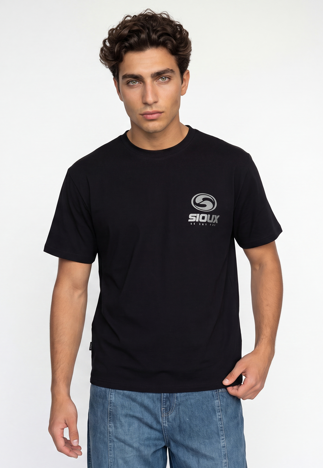 Polera Hombre Metalizado Negro 1