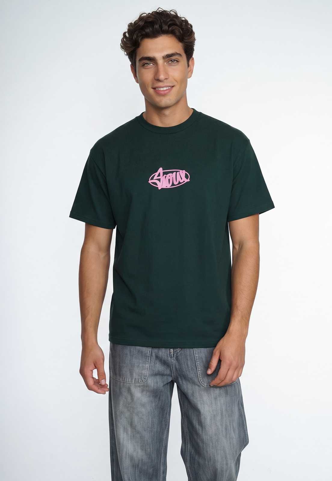 Polera Hombre Piqué Bicolor Verde 1