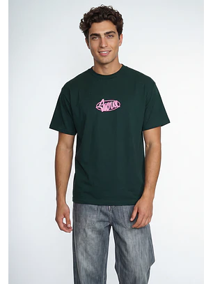 Polera Hombre Piqué Bicolor Verde