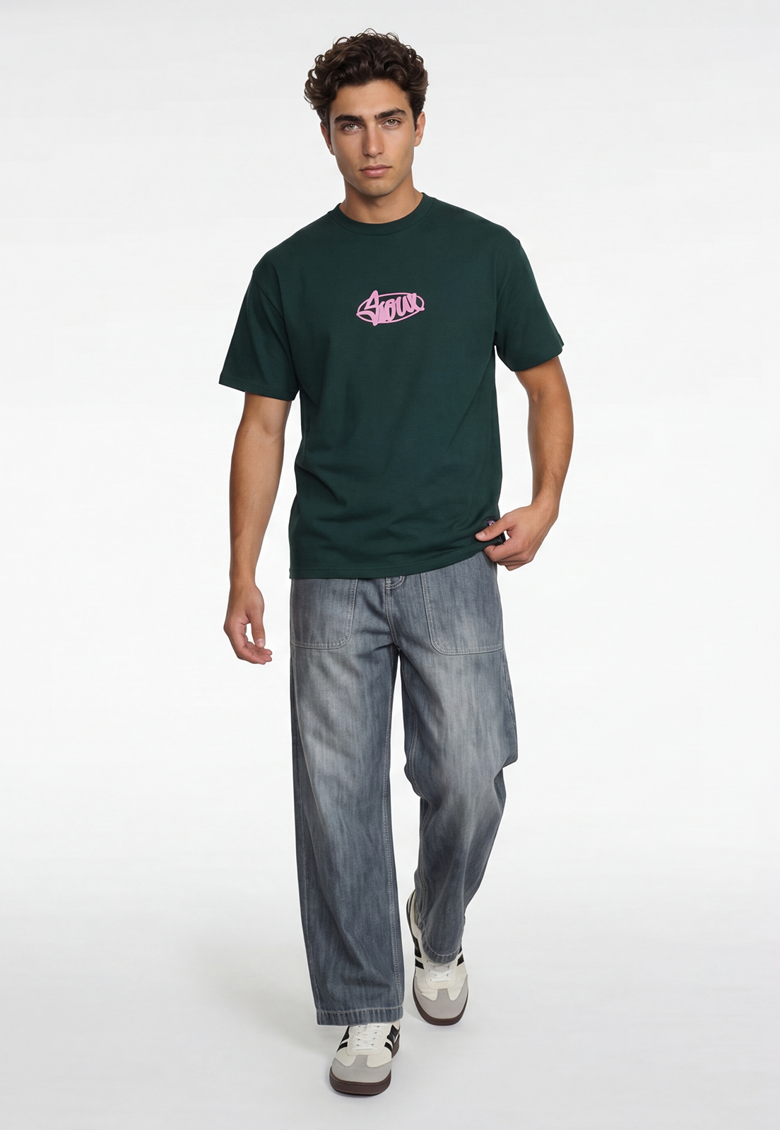 Polera Hombre Piqué Bicolor Verde 2