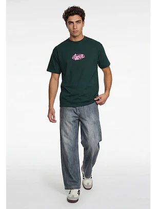 Polera Hombre Piqué Bicolor Verde