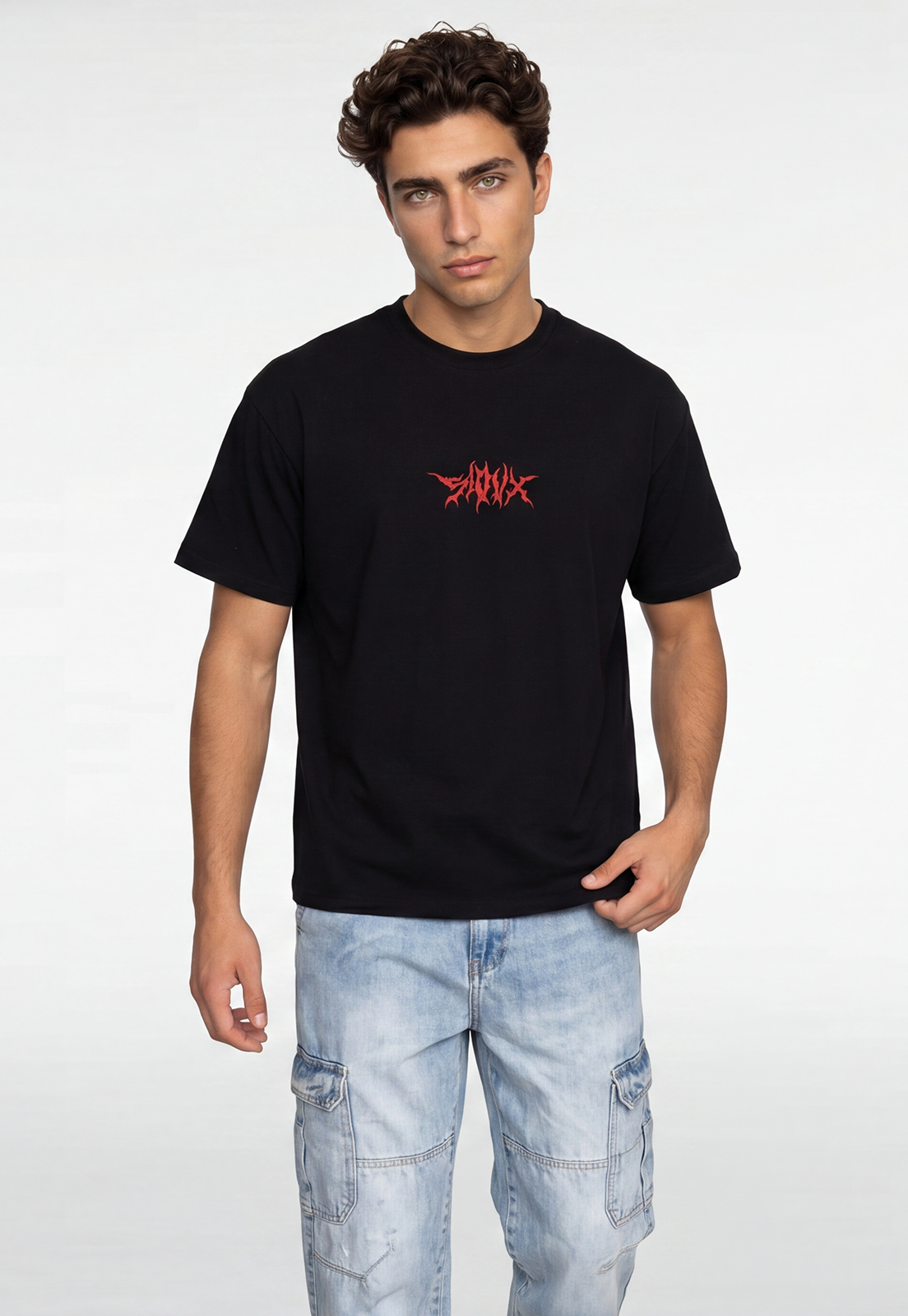 Polera Hombre Piqué Bicolor Negro 1