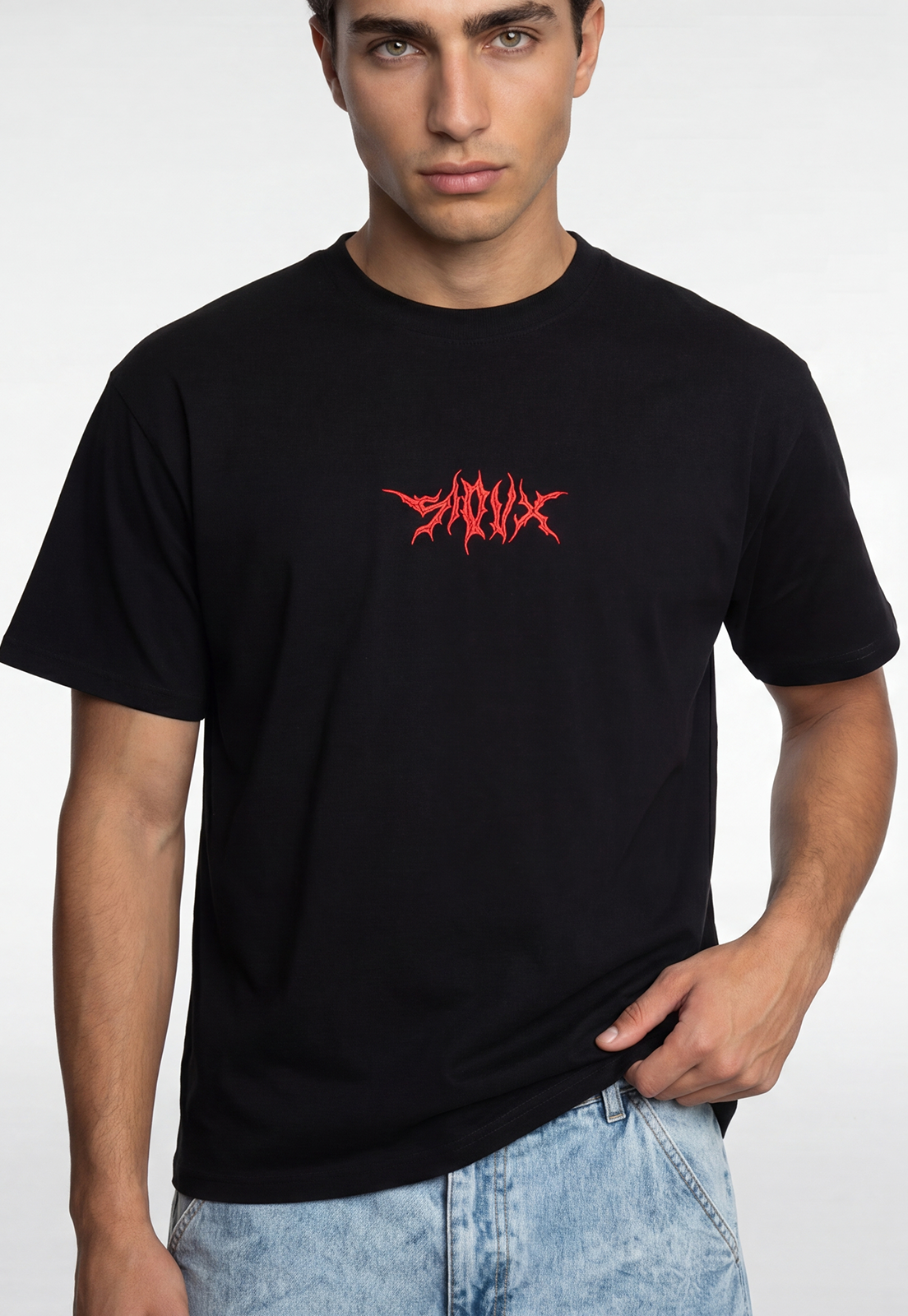 Polera Hombre Piqué Bicolor Negro 3