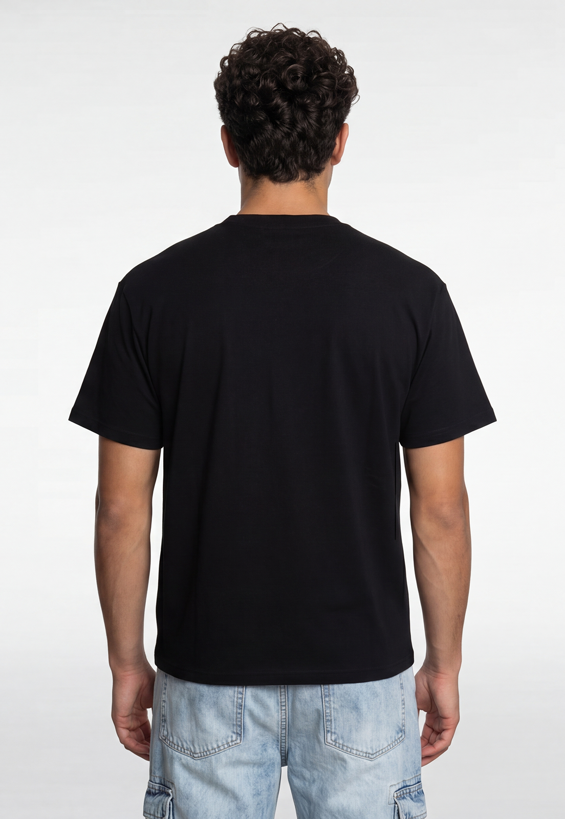 Polera Hombre Piqué Bicolor Negro 4