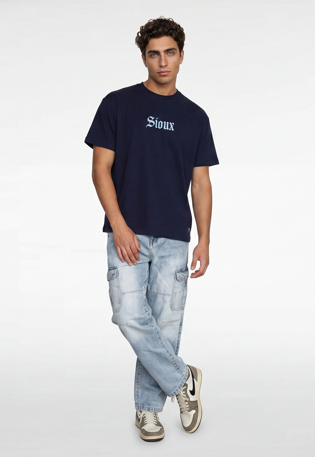 Polera Hombre Piqué Bicolor Azul 2