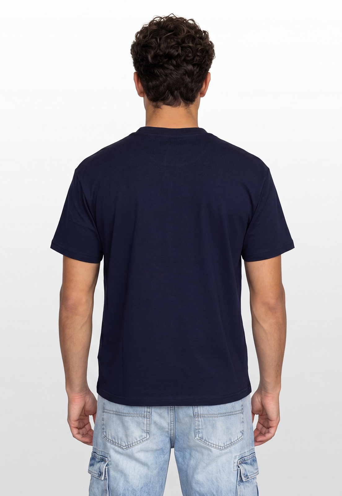 Polera Hombre Piqué Bicolor Azul 3