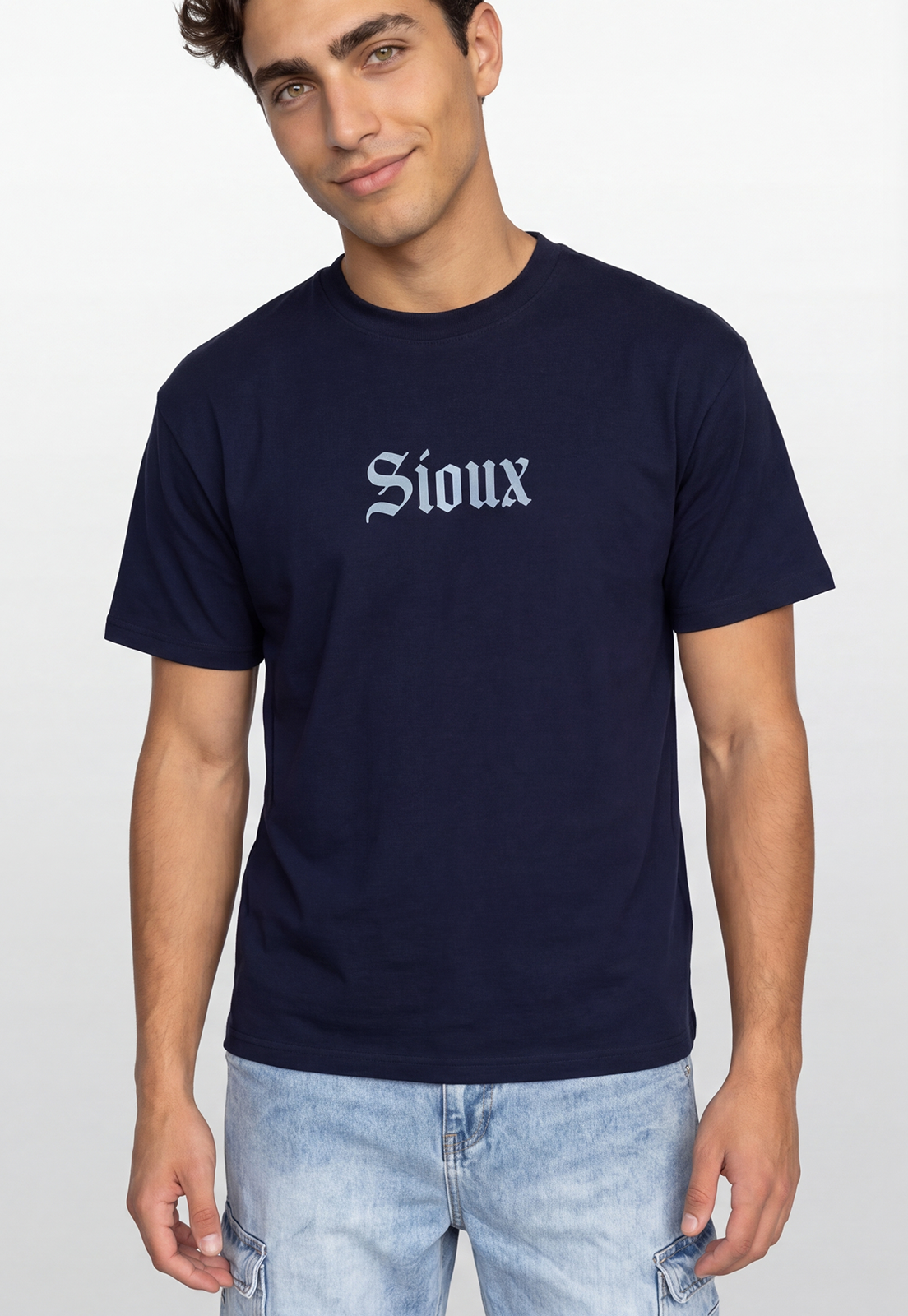 Polera Hombre Piqué Bicolor Azul 1