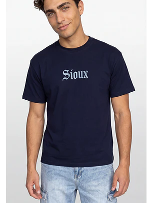 Polera Hombre Piqué Bicolor Azul