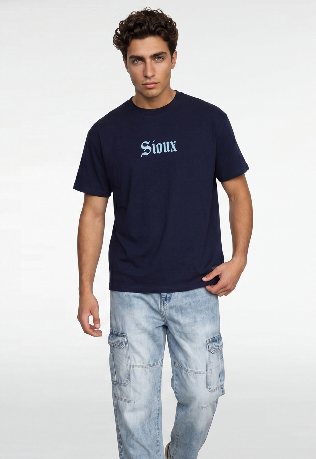 Polera Hombre Piqué Bicolor Azul 4