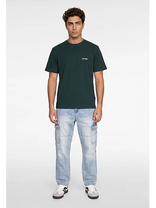 Polera Hombre Print Letras Verde