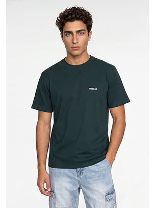 Polera Hombre Print Letras Verde