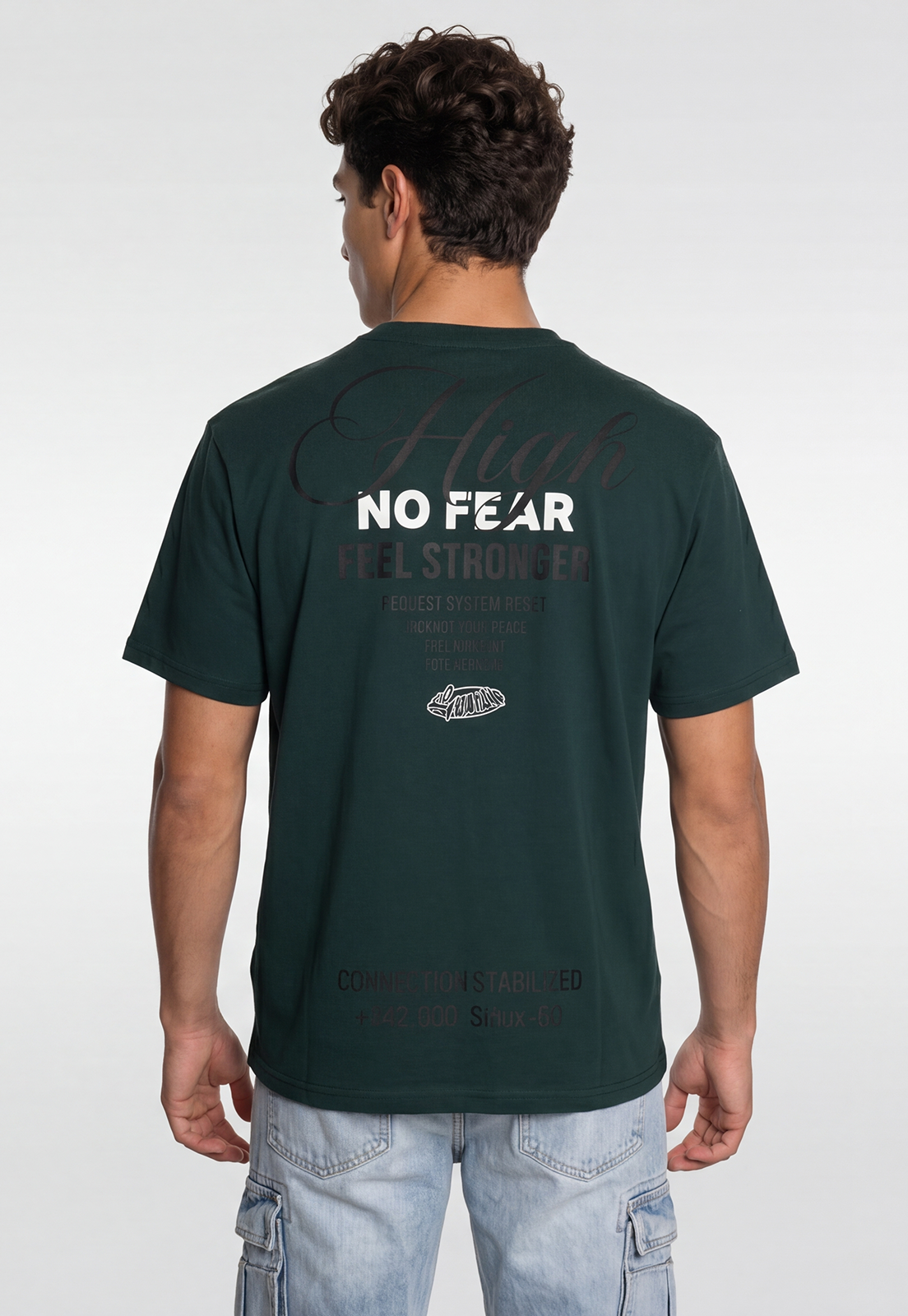 Polera Hombre Print Letras Verde 4
