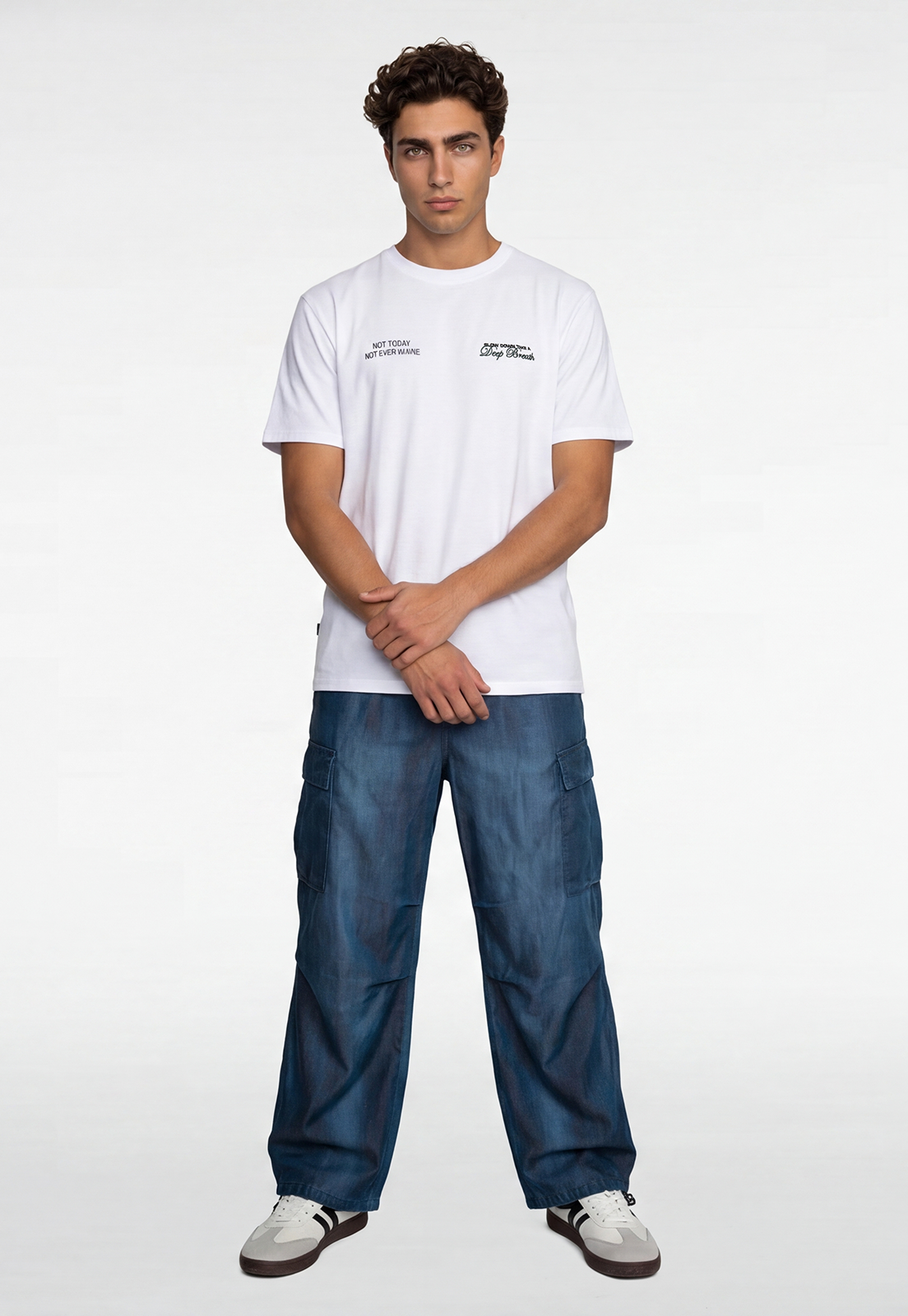Polera Hombre Print Letras Blanco 2