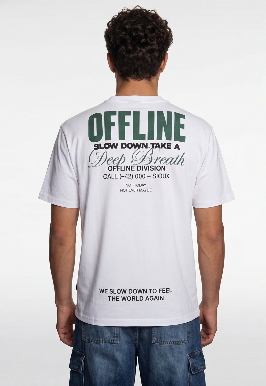 Polera Hombre Print Letras Blanco 3