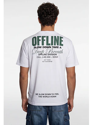 Polera Hombre Print Letras Blanco