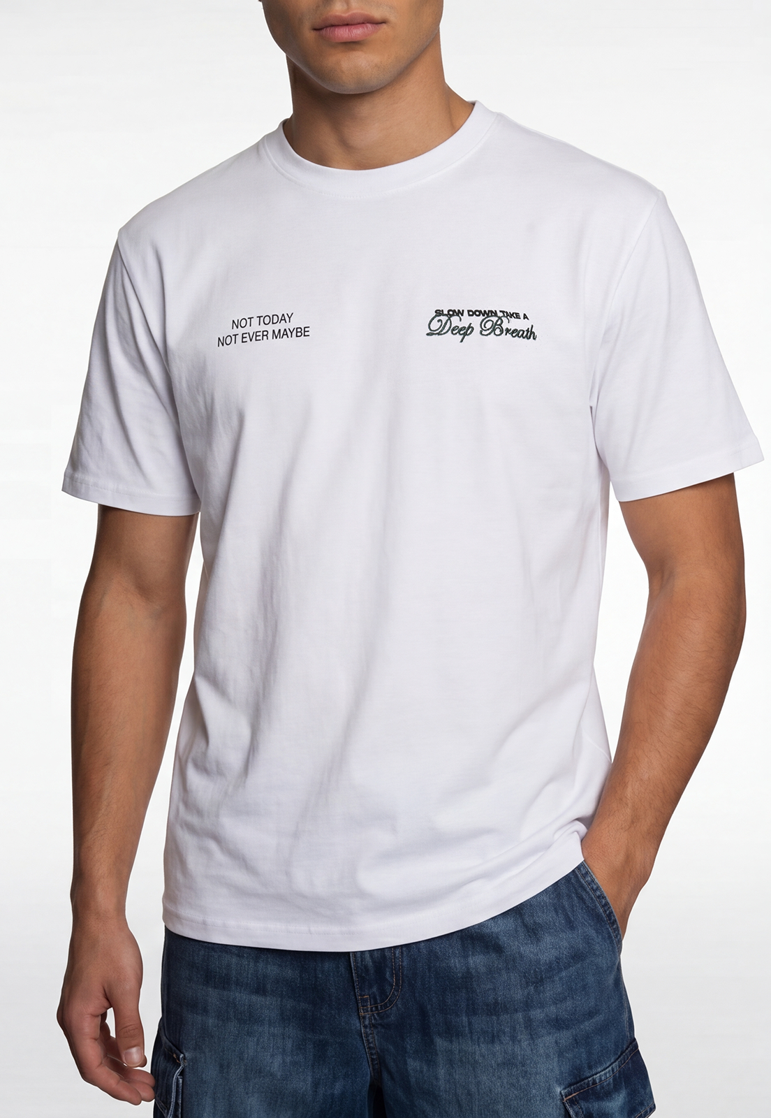 Polera Hombre Print Letras Blanco 4