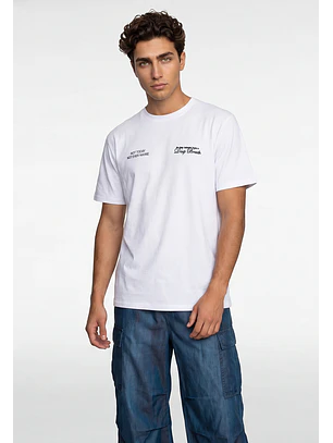 Polera Hombre Print Letras Blanco