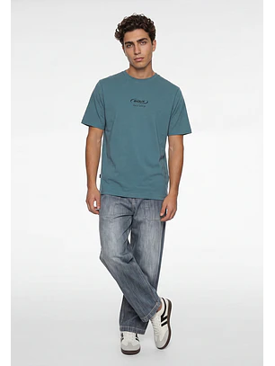 Polera Hombre Print Reloj Verde