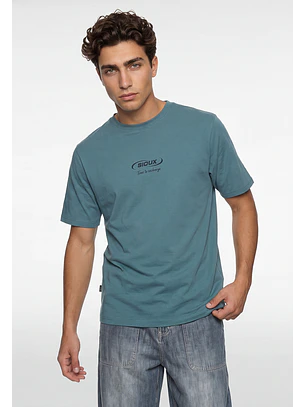 Polera Hombre Print Reloj Verde