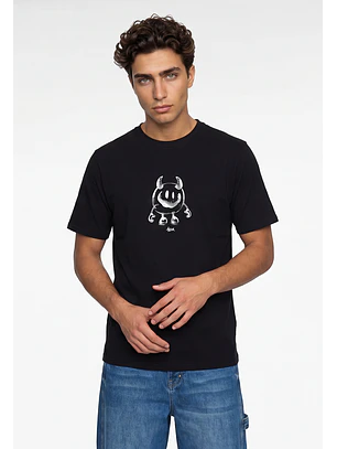 Polera Hombre Print Cara Negro