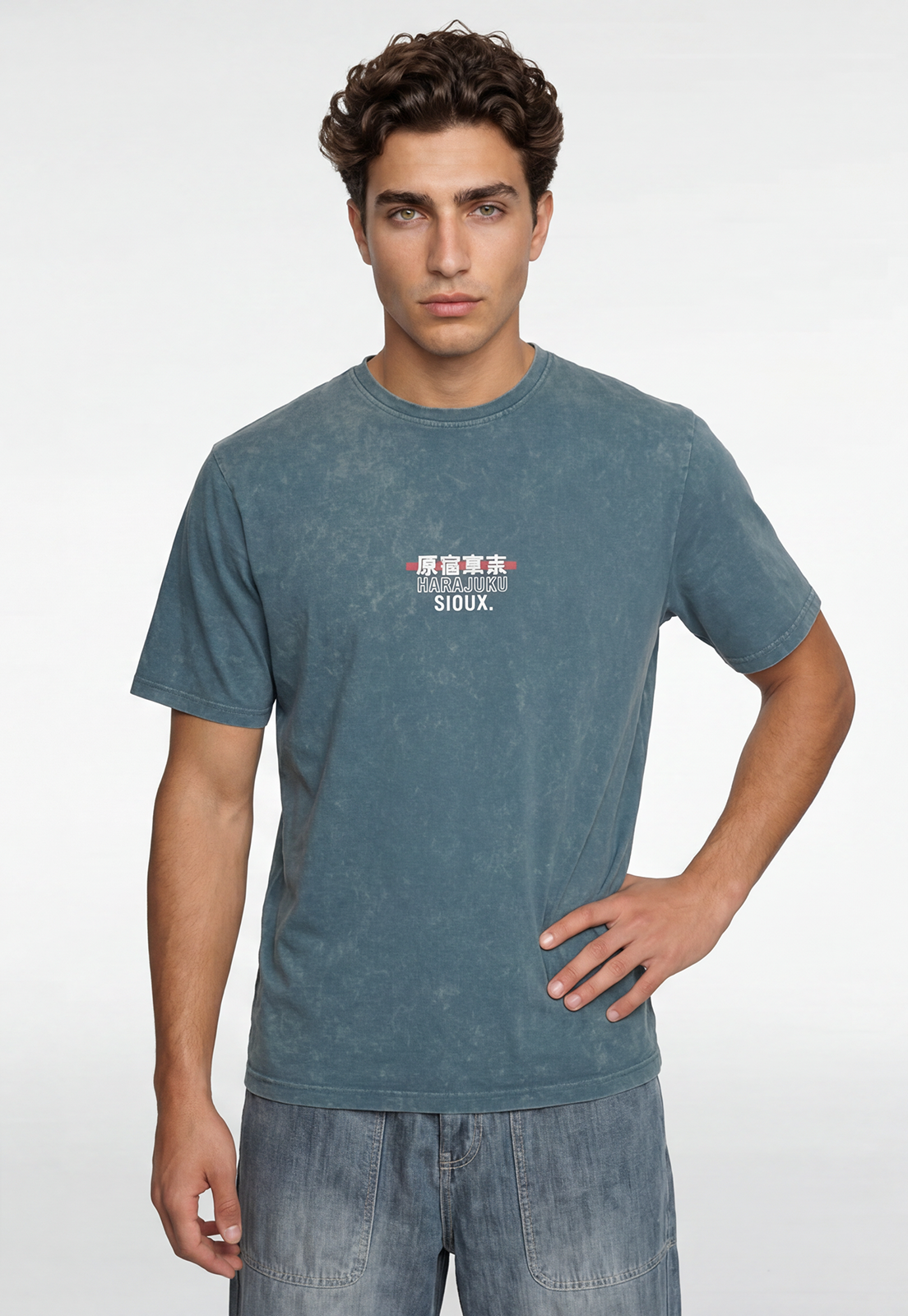 Polera Hombre Lavada Oriental Verde 1