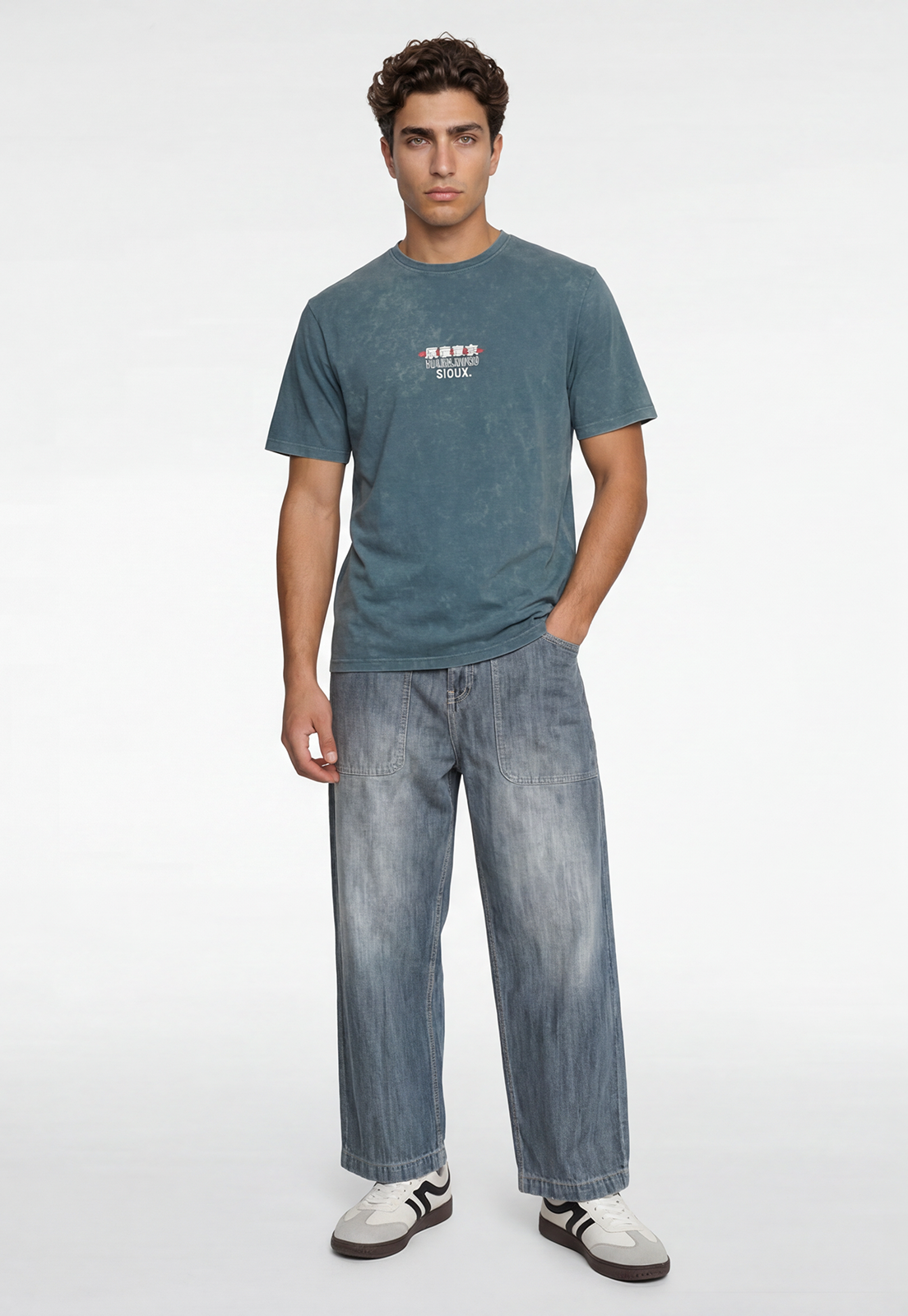 Polera Hombre Lavada Oriental Verde 2